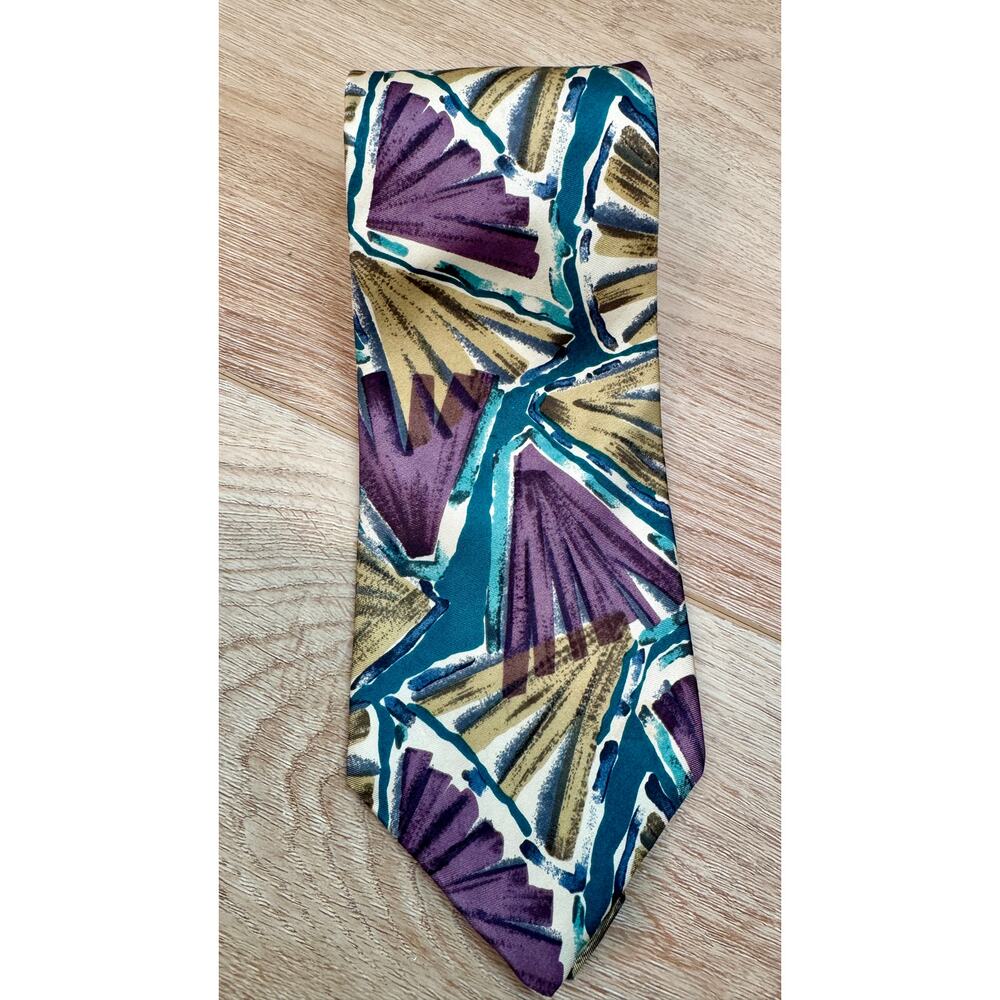 Christian Dior Abstract Print Silk Necktie - Picture 5 of 10